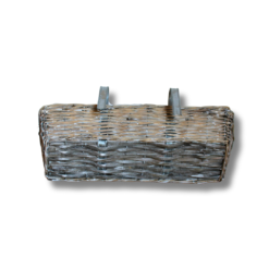 Billig balkonglåda rotting i grå pil | Med plastinsats | 50x19xH13 cm | fletkurven.dk
