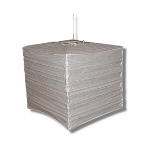 Lampeskærm rispapir firkantet, klassisk design | 32x32xH32 cm | fletkurven.dk